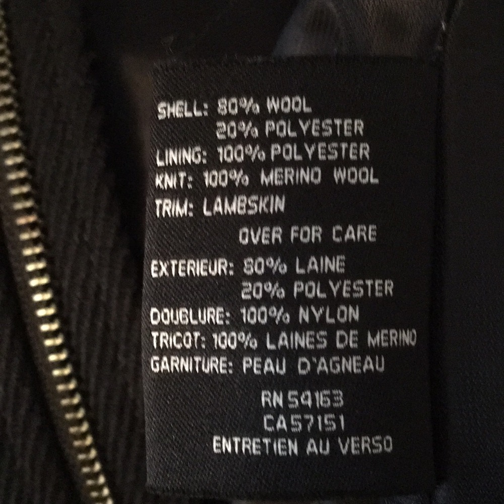 Cole Haan Mens wool & leather coat - Picture 7 of 8